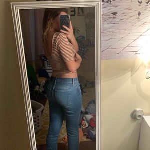 Forever 21 open back striped crop top